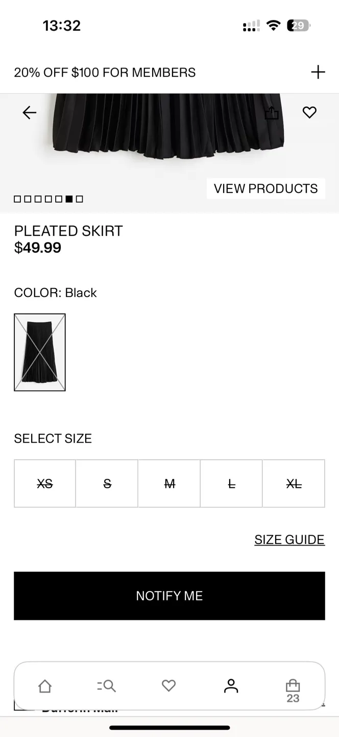 H&M Black Pleated Skirt image indicator(5)