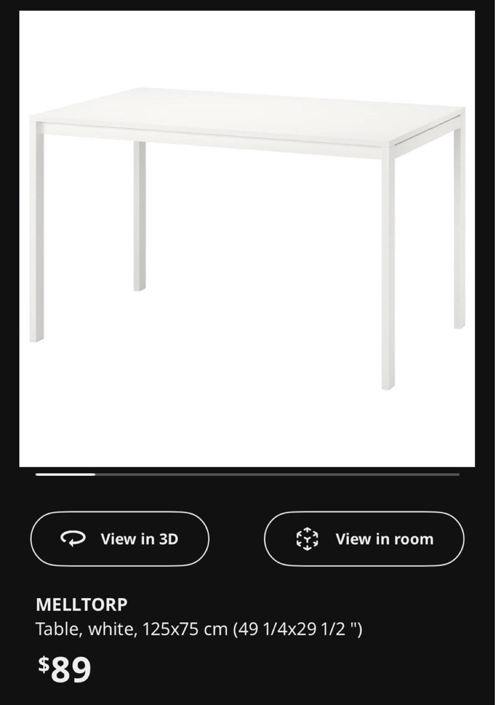 ‼️‼️MOVE OUT SALE - IKEA Melltorp White Table (125x75 cm) - photo 2
