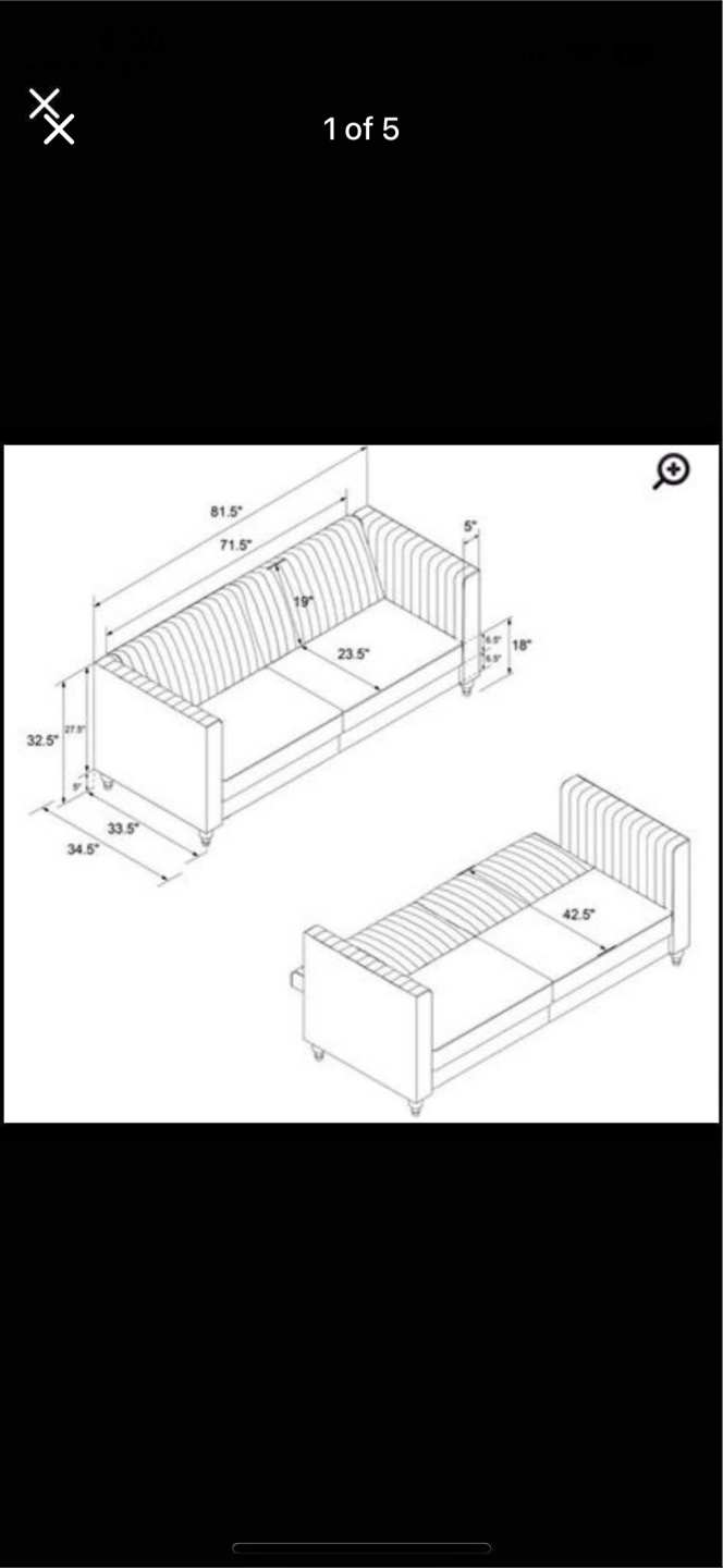 Convertible Sofa Bed - Gray - photo 4