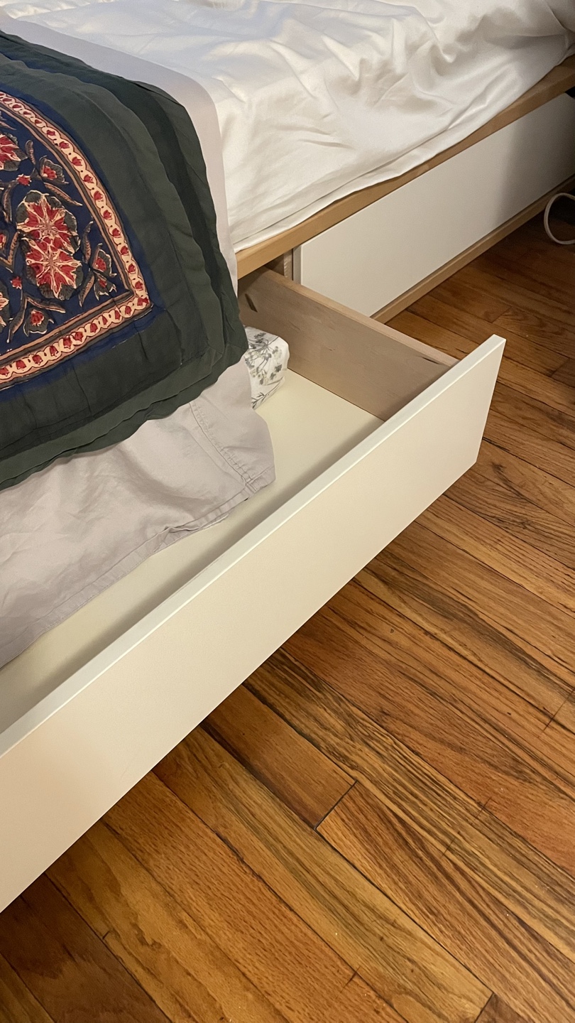 IKEA full size Bed Frame with Storage and night stand - photo 2