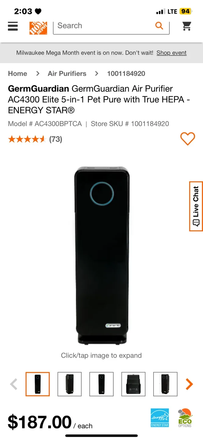 Germ Guardian Air Purifier 5 in 1 (New) thumbnail