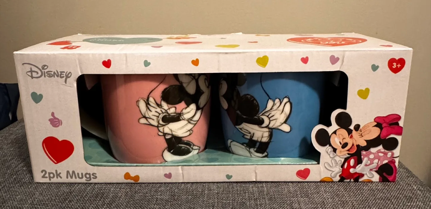 Disney Mickey & Minnie Twin Mugs (New) thumbnail