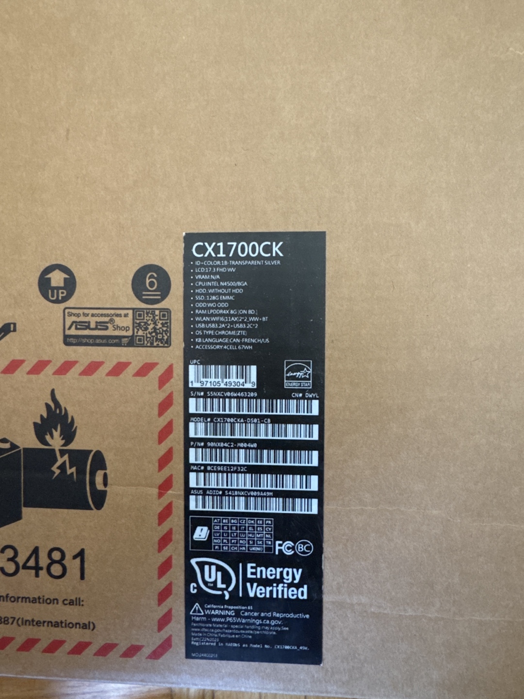 ASUS Chromebook CX1 (CX1500CKA) - Metallic Silver - photo 3