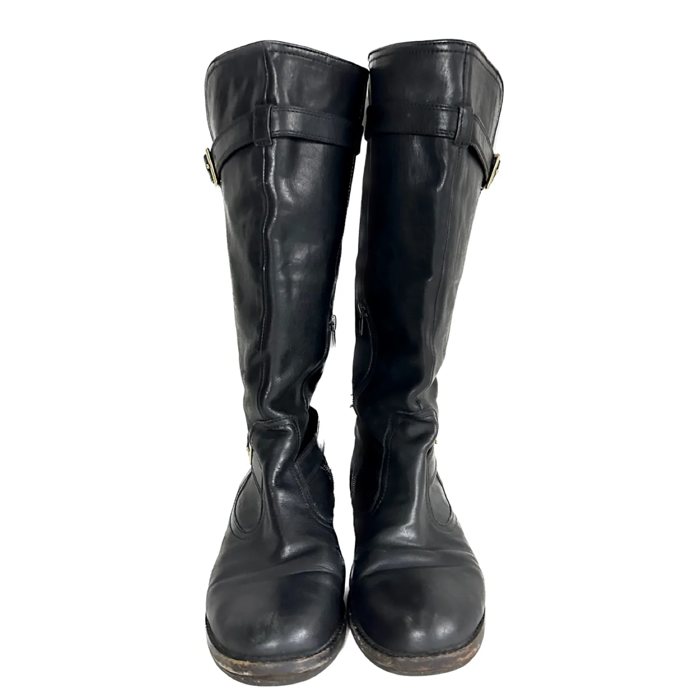 Coach Black Leather Knee High Riding Boots Size 7.5 B image indicator(4)