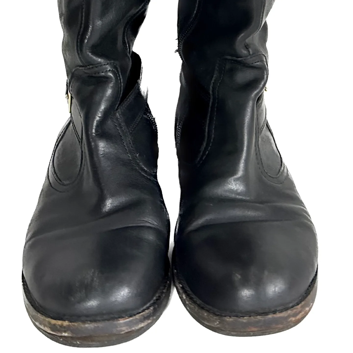 Coach Black Leather Knee High Riding Boots Size 7.5 B image indicator(5)