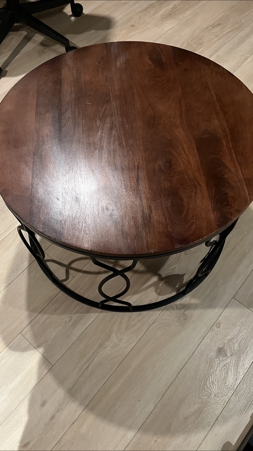 Round Wood Coffee Table - Handcrafted in India - photo 2