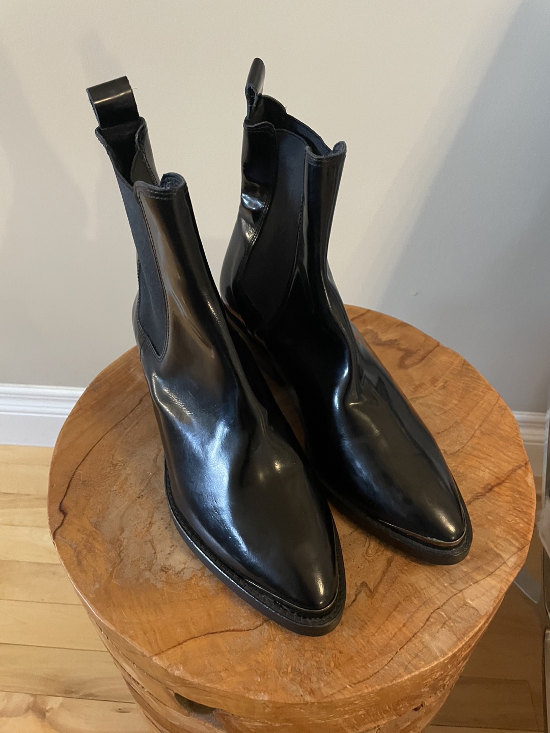 Black Leather Chelsea Boots