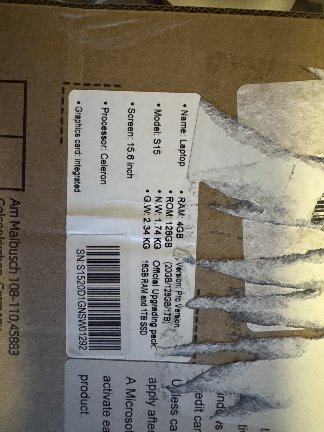 SGIN S15 15.6 Inch Laptop - Like New! - photo 5