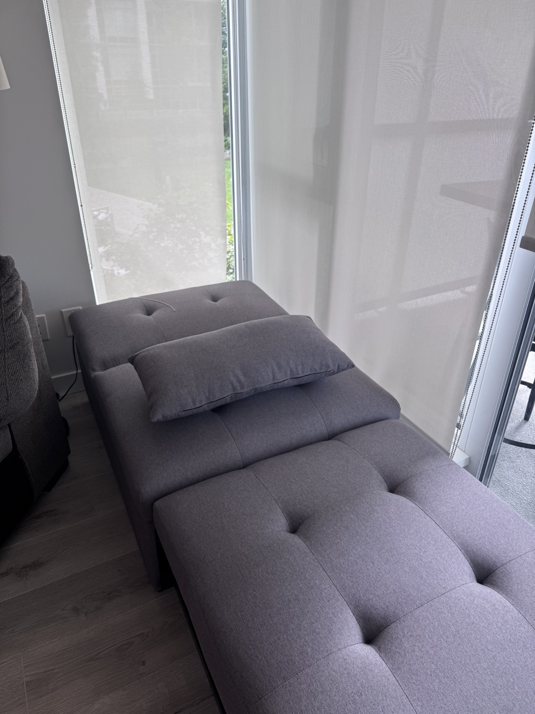 Grey Convertible Sleeper Chair Bed