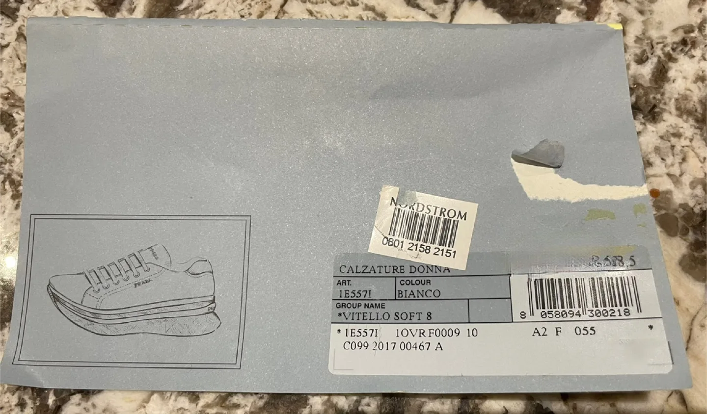 Women’s Prada Vitello Soft White Leather Sneakers image indicator(3)