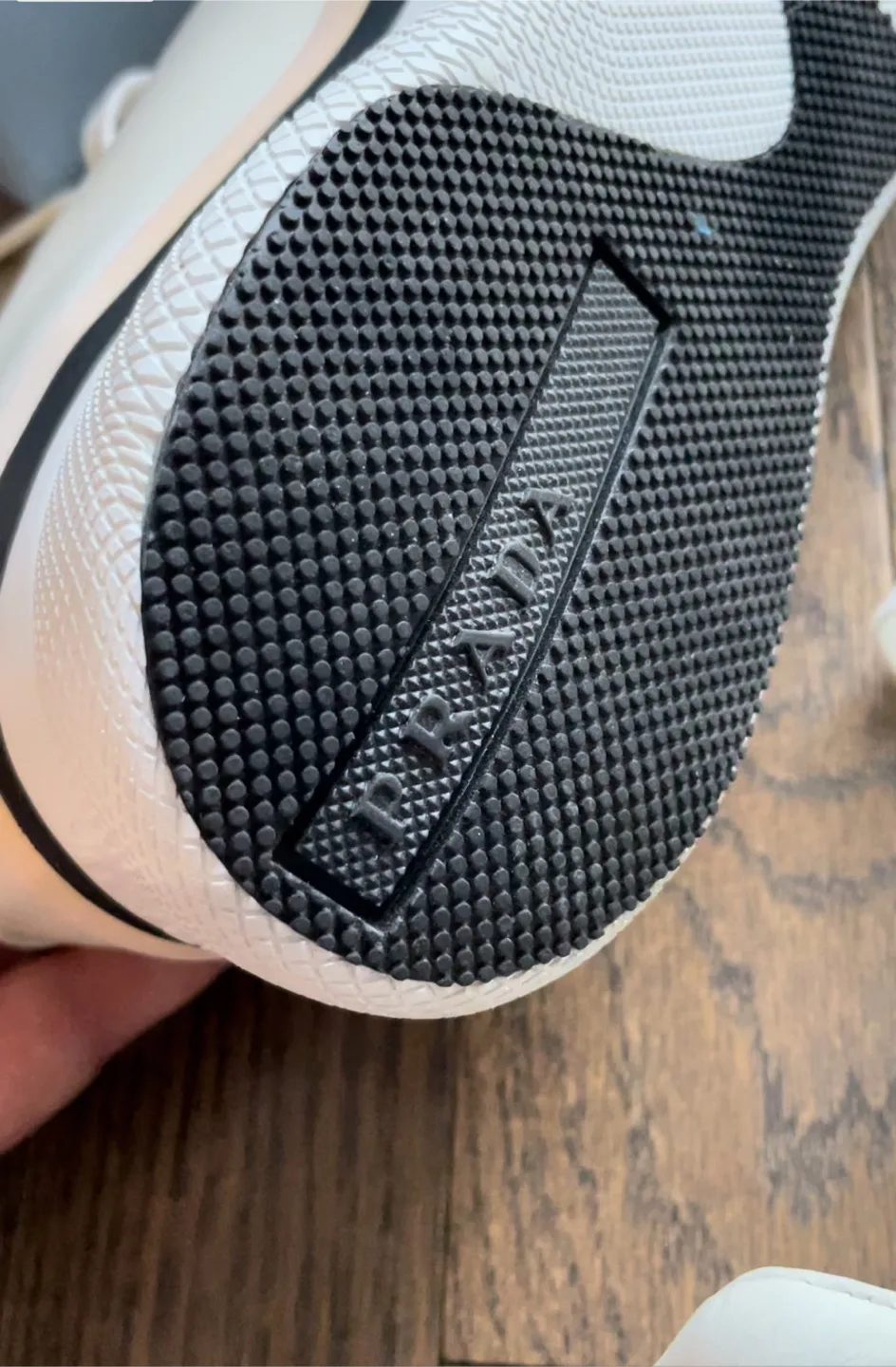 Women’s Prada Vitello Soft White Leather Sneakers image indicator(2)