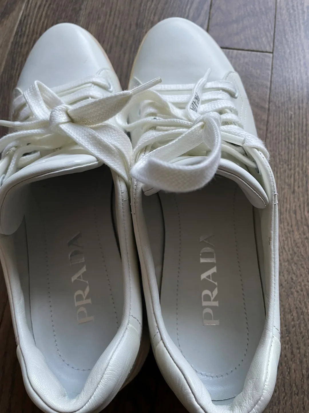 Women’s Prada Vitello Soft White Leather Sneakers image indicator(6)