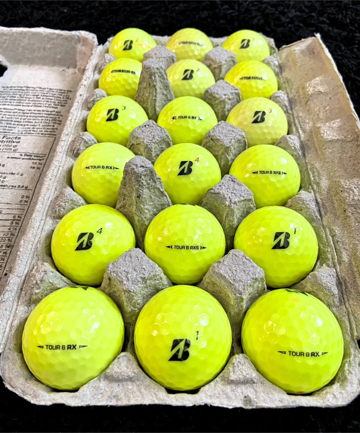 18 Bridgestone Tour B-RX / RXS Yellow Golf Balls thumbnail