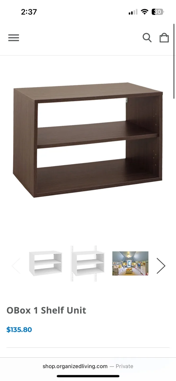 Organized Living OBox 1 Shelf Unit thumbnail