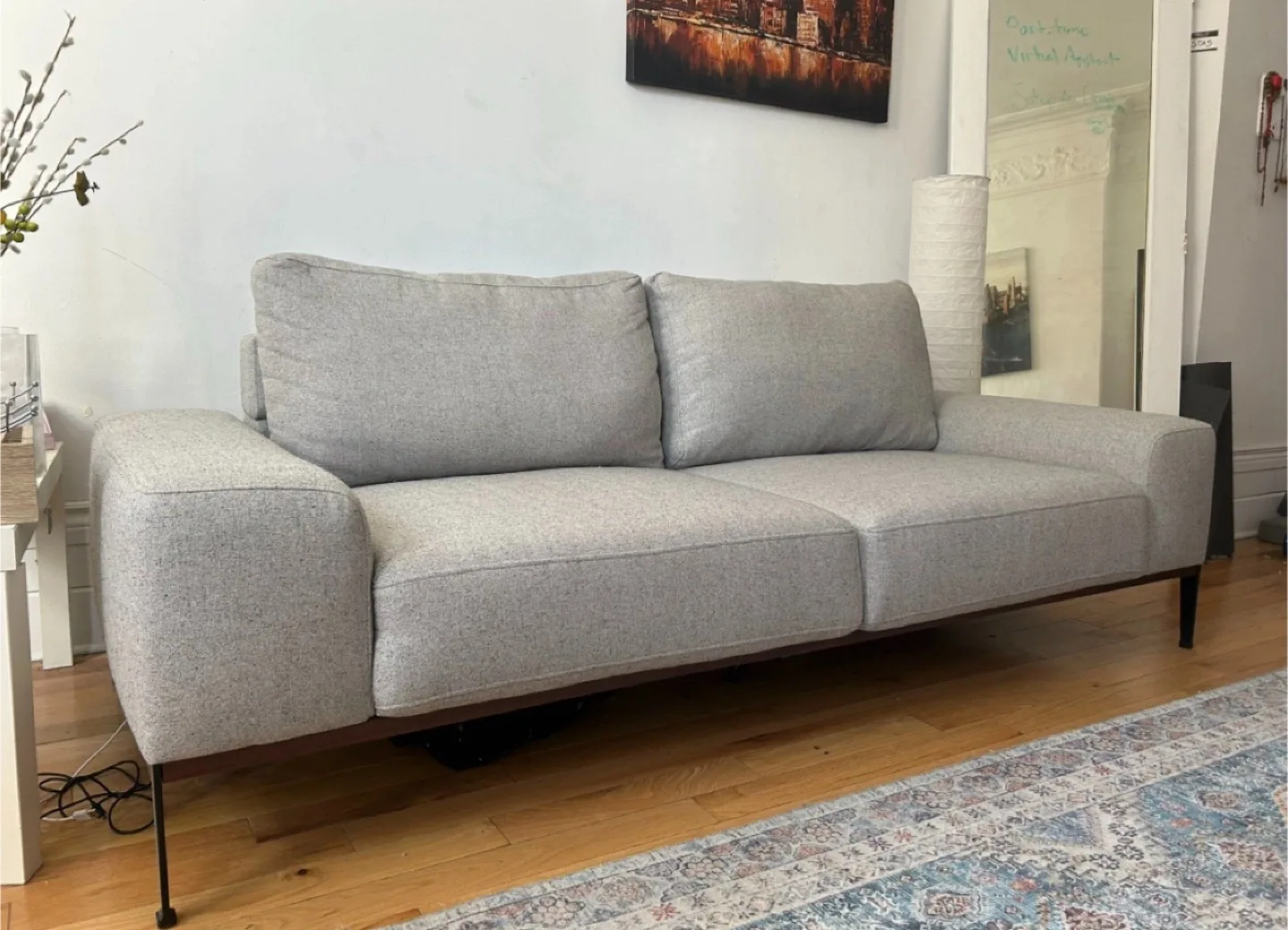 Structube grey 3 seater preston sofa couch (delivery available) thumbnail