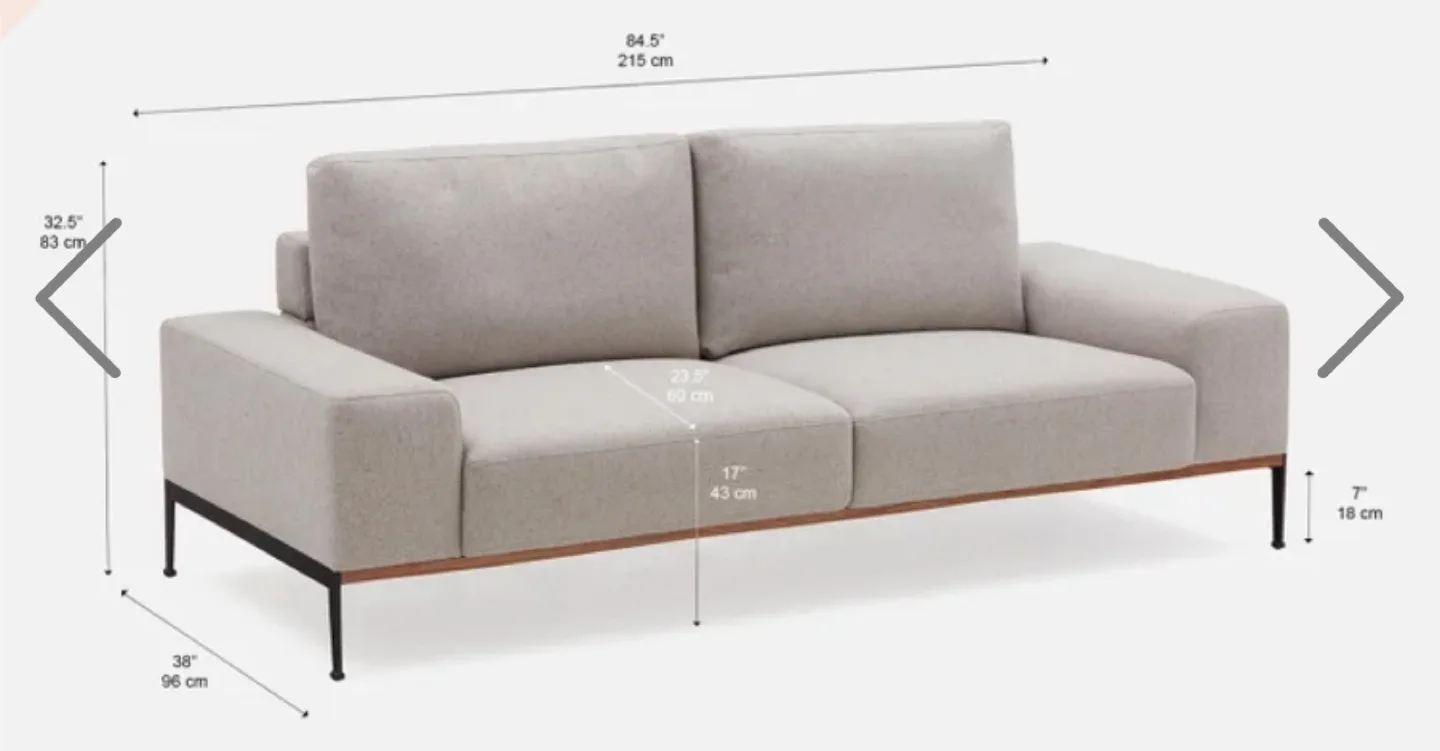 Structube grey 3 seater preston sofa couch (delivery available) image indicator(7)