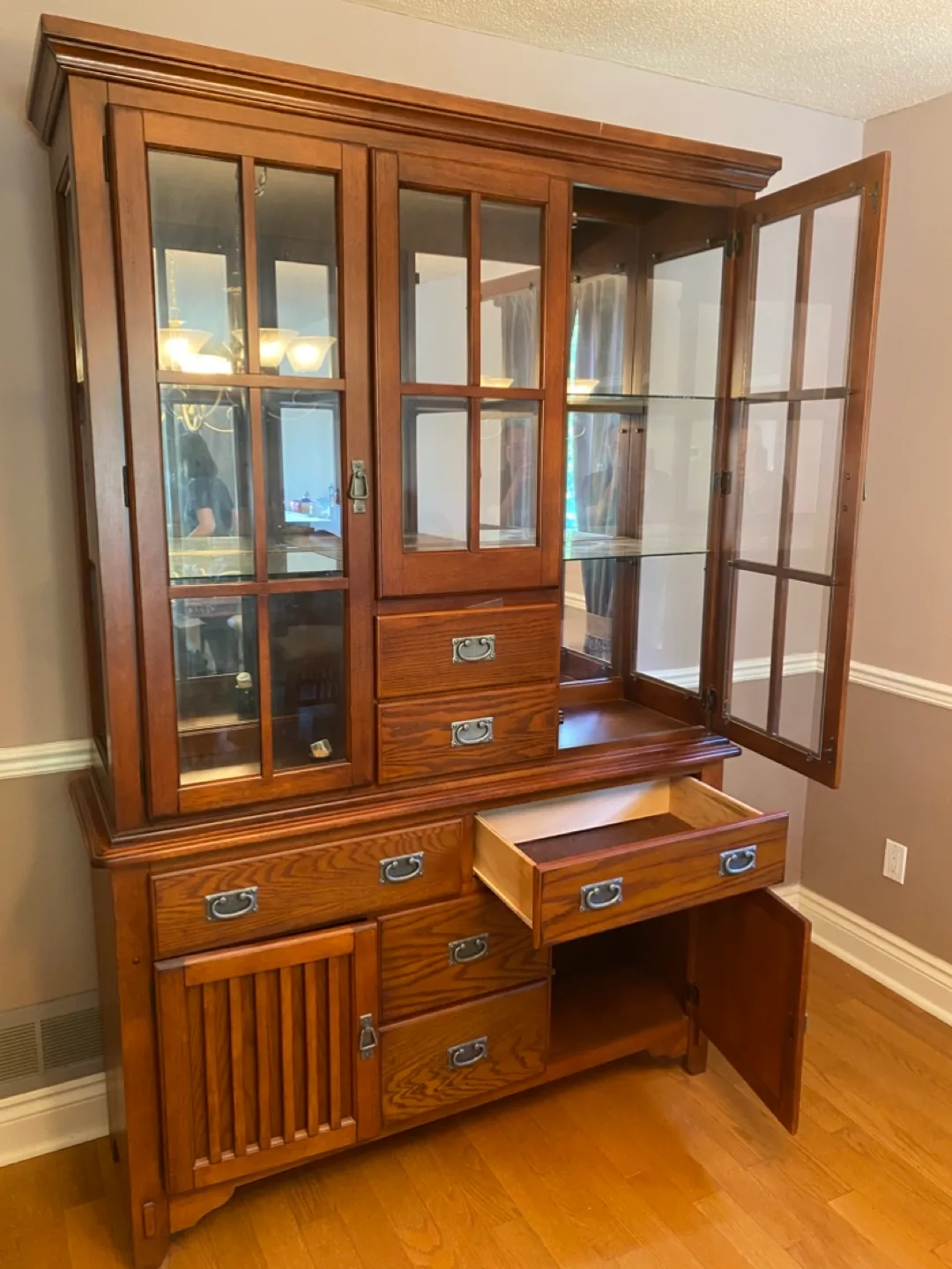 Wooden Hutch with Glass Display thumbnail