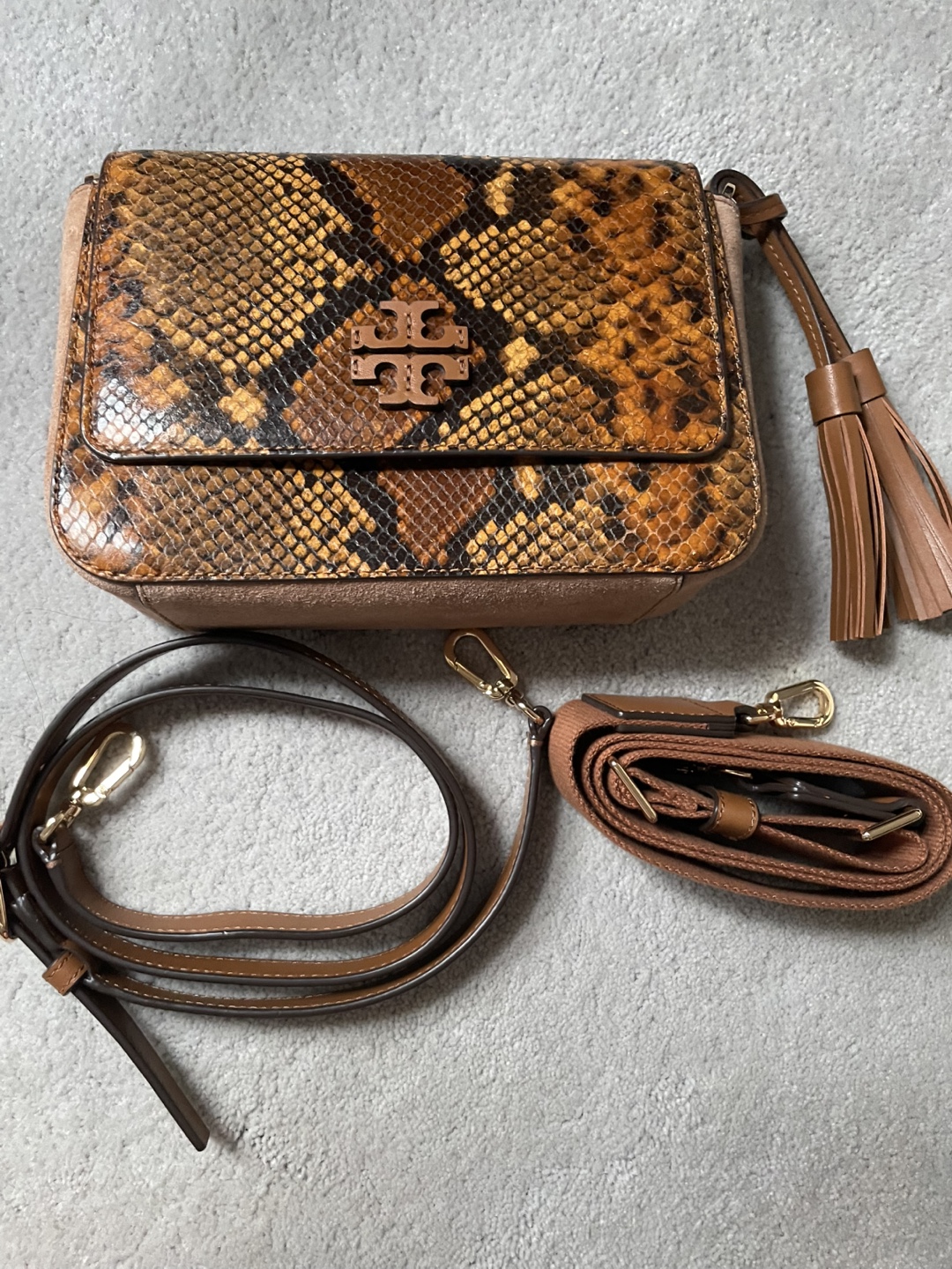 Tory Burch Snakeskin Print Shoulder Bag