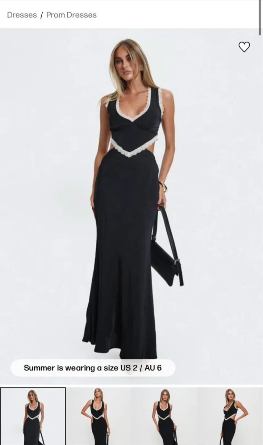 Princess Polly Black Maxi Dress - Size US 6 thumbnail