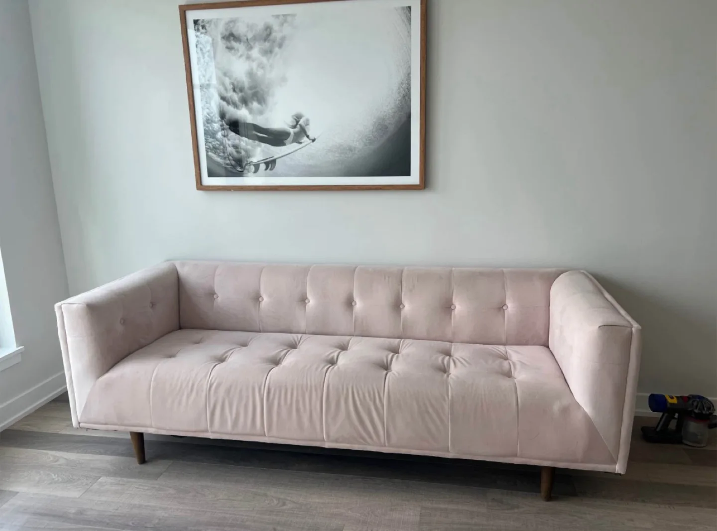Structube Pink Velvet Tufted Sofa (Delivery Available) image indicator(5)