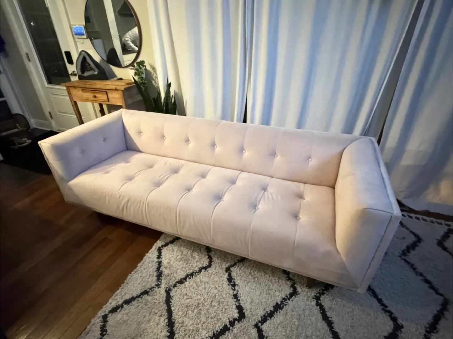 Structube Pink Velvet Tufted Sofa (Delivery Available) image indicator(3)