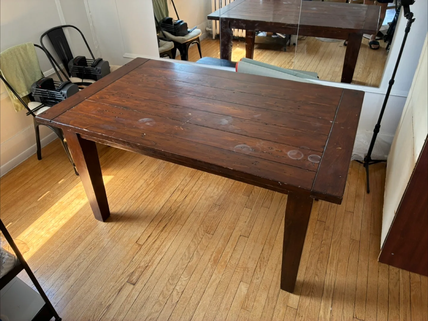 Rustic Brown Wooden Dining Table thumbnail