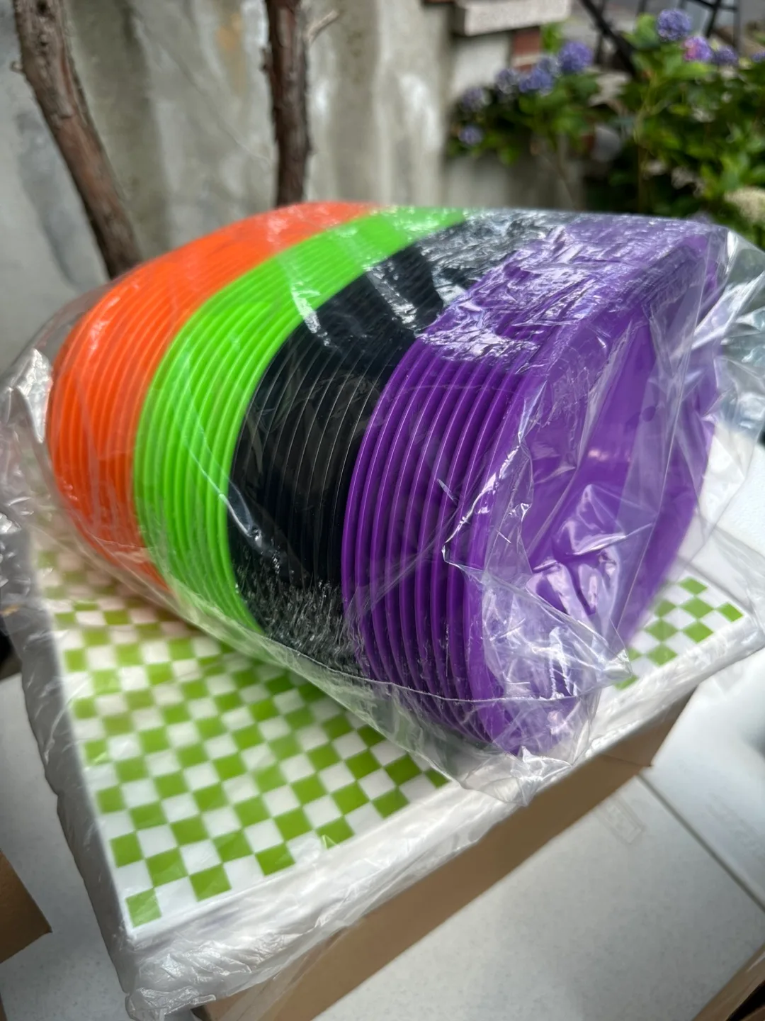 Plastic Plates Set (Orange, Green, Black, Purple) with sheets thumbnail