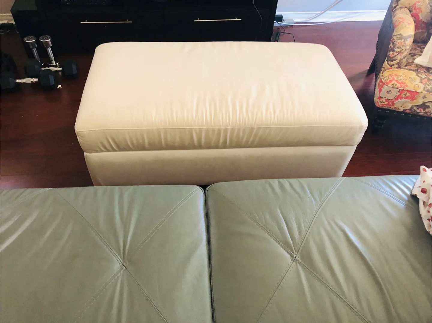 Cream Ottoman with Storage thumbnail