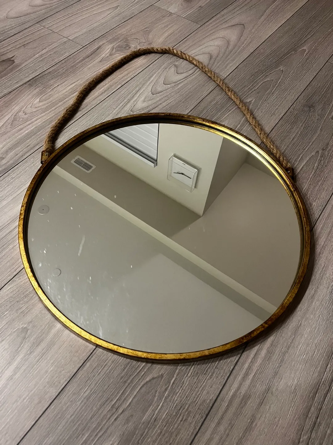 Round Wall Mirror with Rope, 8.66 inch (22cm) thumbnail
