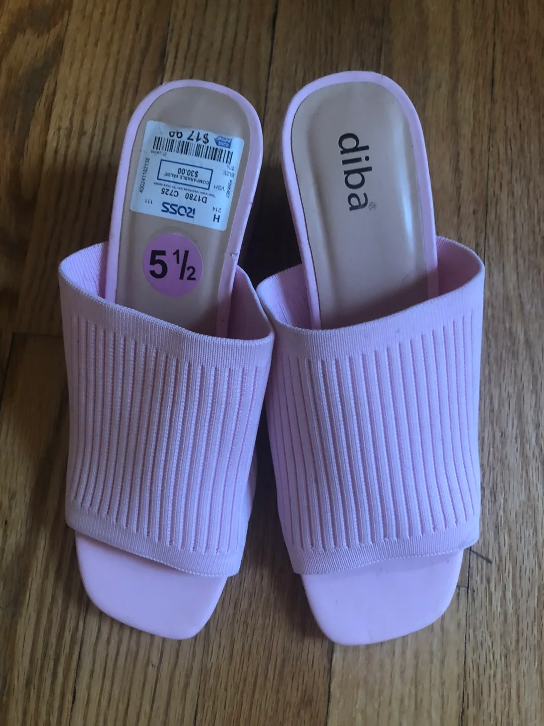Diba Pink Knit Mules - Size 5 1/2 thumbnail