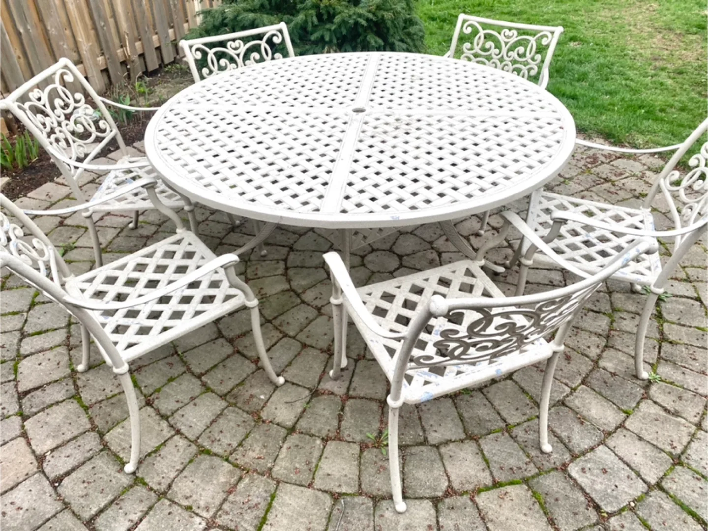 7- Piece Cast Iron Dining Set + Cushions thumbnail