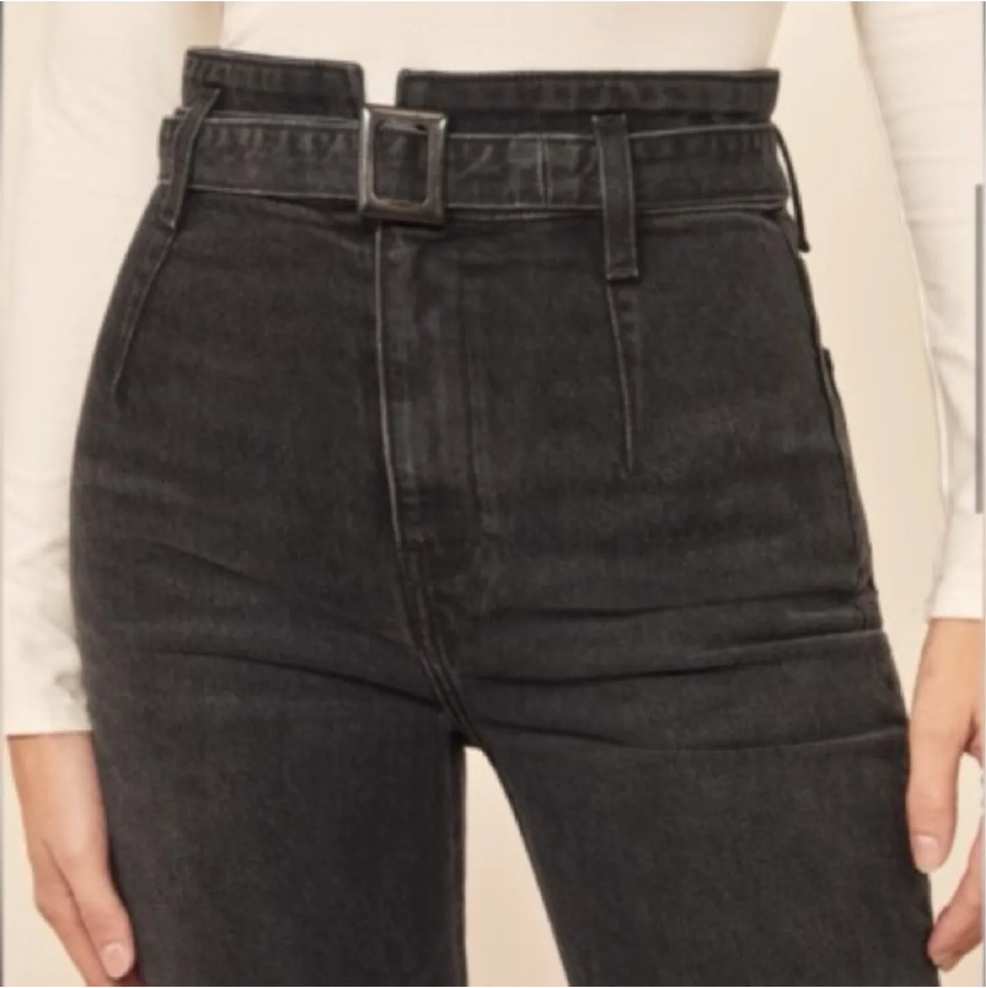 Reformation Kayo High and Skinny Black Jeans Size 27 image indicator(4)