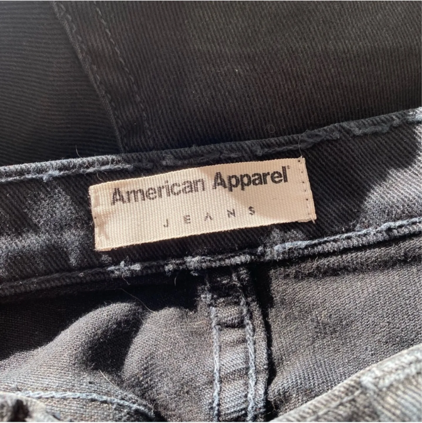 American Apparel High Waisted Black Denim Shorts Size 26/27 image indicator(5)