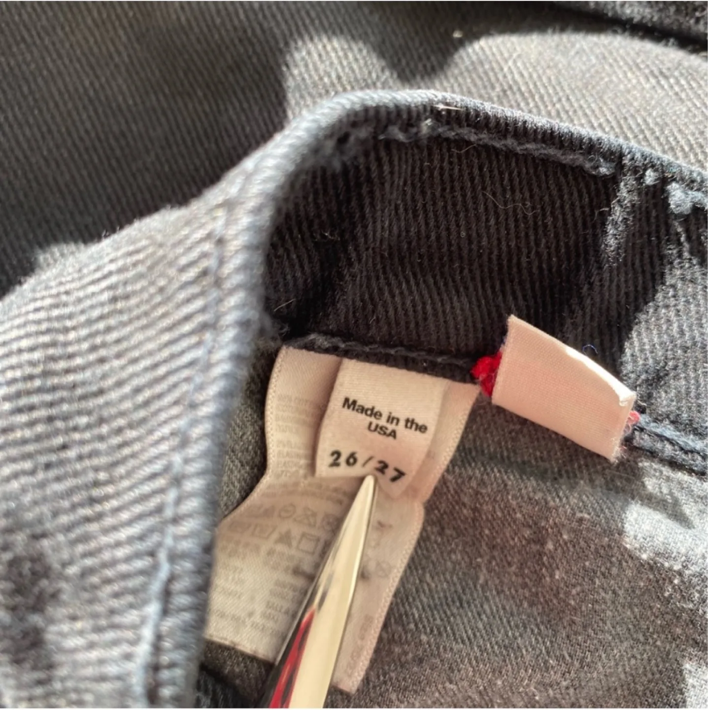 American Apparel High Waisted Black Denim Shorts Size 26/27 image indicator(6)