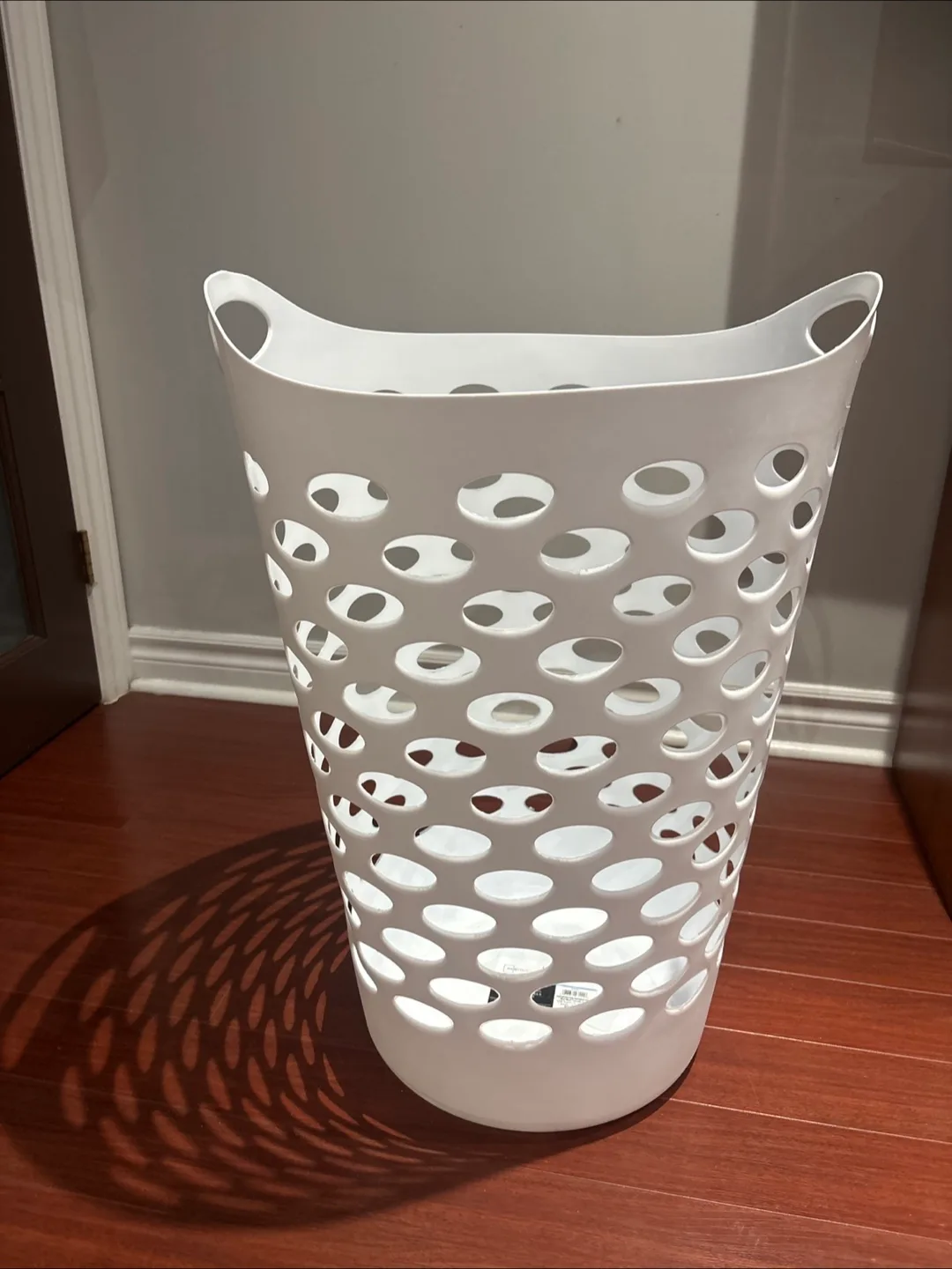 White Plastic Laundry Basket thumbnail