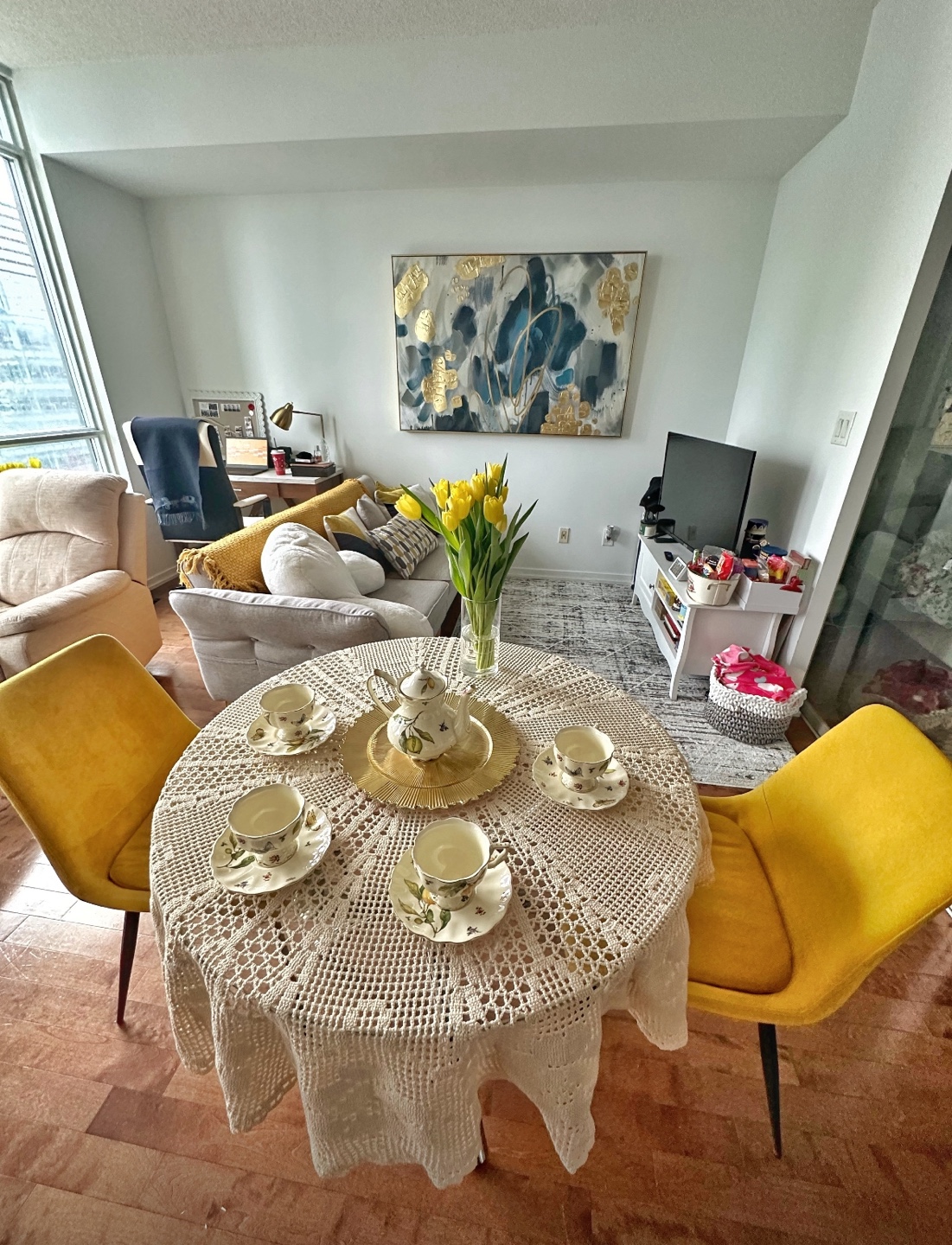 Abstract Wall Art with Gold Accents - photo 2