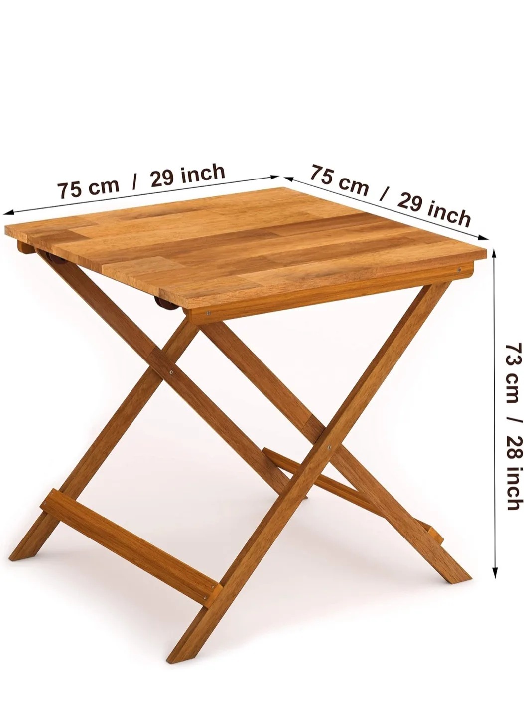 Folding Wooden Table - 29 inch square image indicator(3)