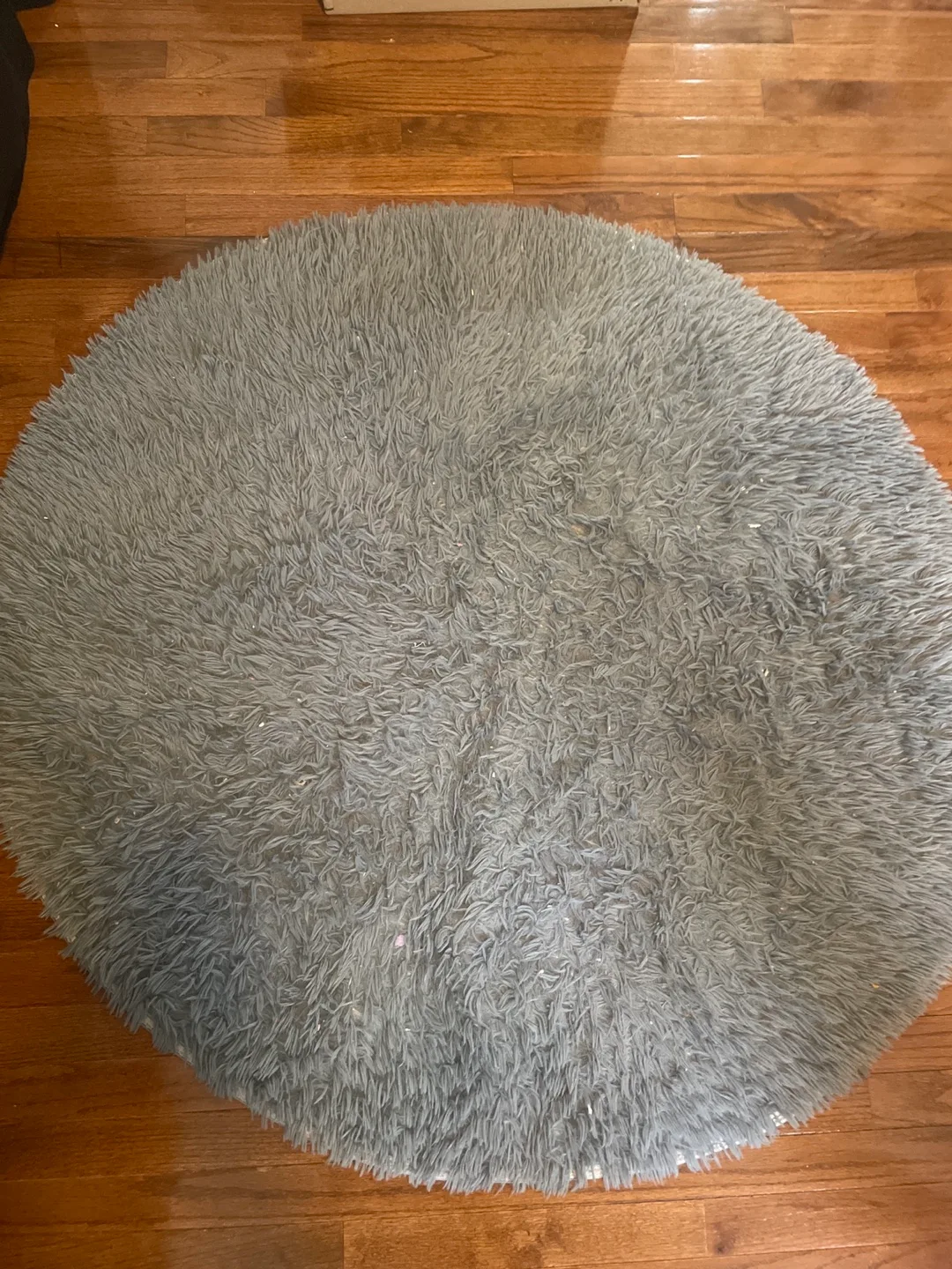 🥕Gray Round Shag Rug thumbnail