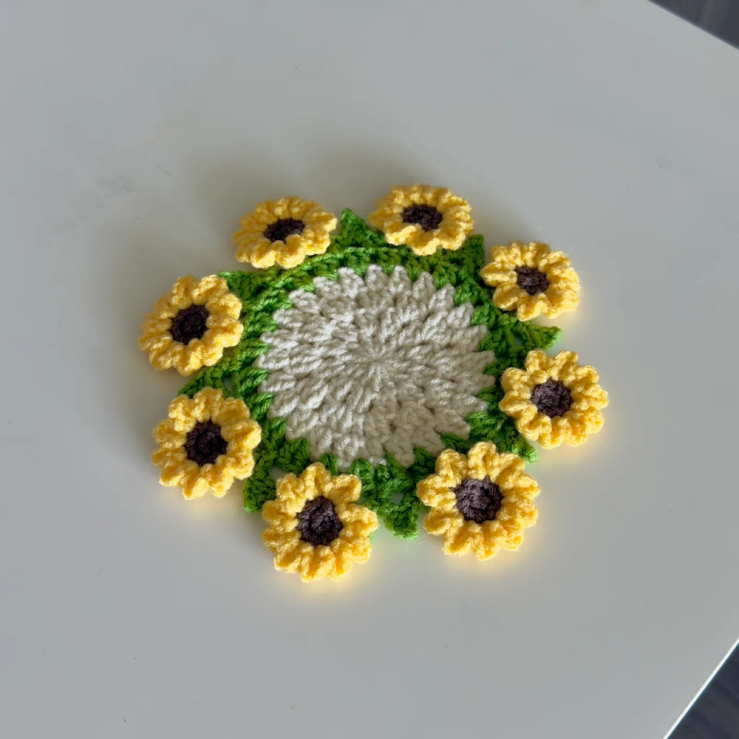 Handmade Crochet Sunflower Coaster Set image indicator(5)