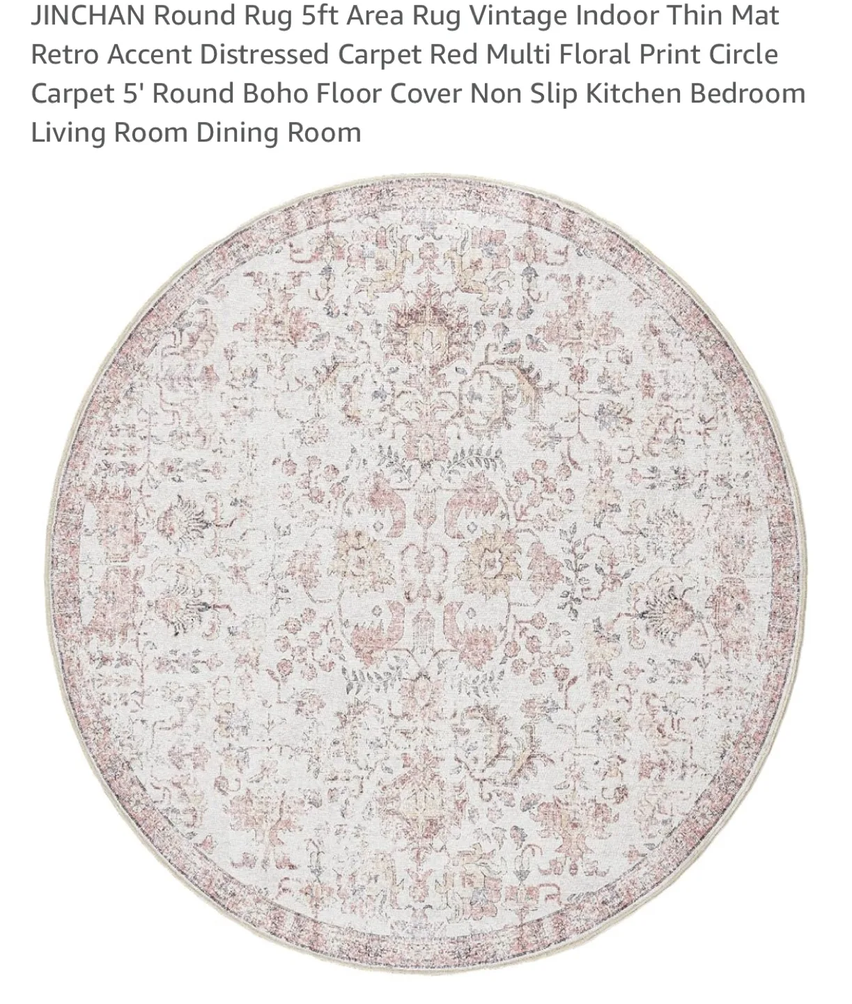 JINCHAN Round Area Rug, 7ft thumbnail