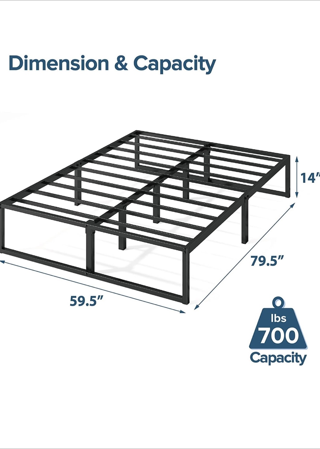 Zinus Lorelei 14 Inch Metal Platform Bed Frame - Queen - photo 2