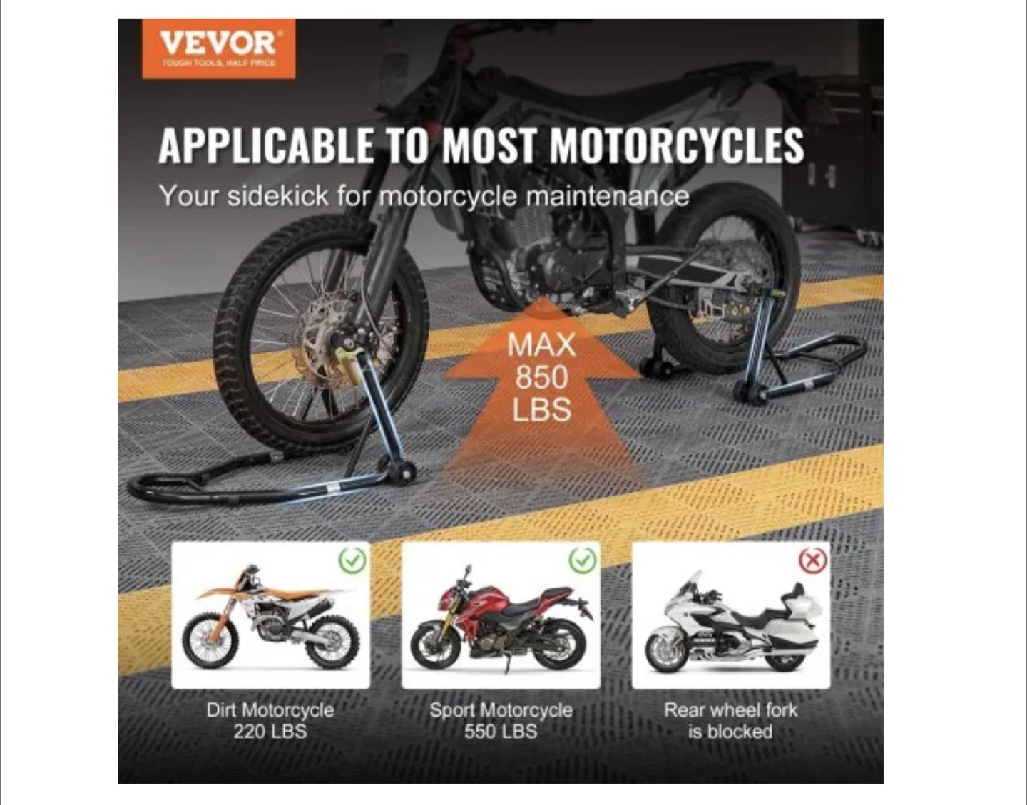Vevor Motorcycle Stand - Model TD-003-05FR - photo 4