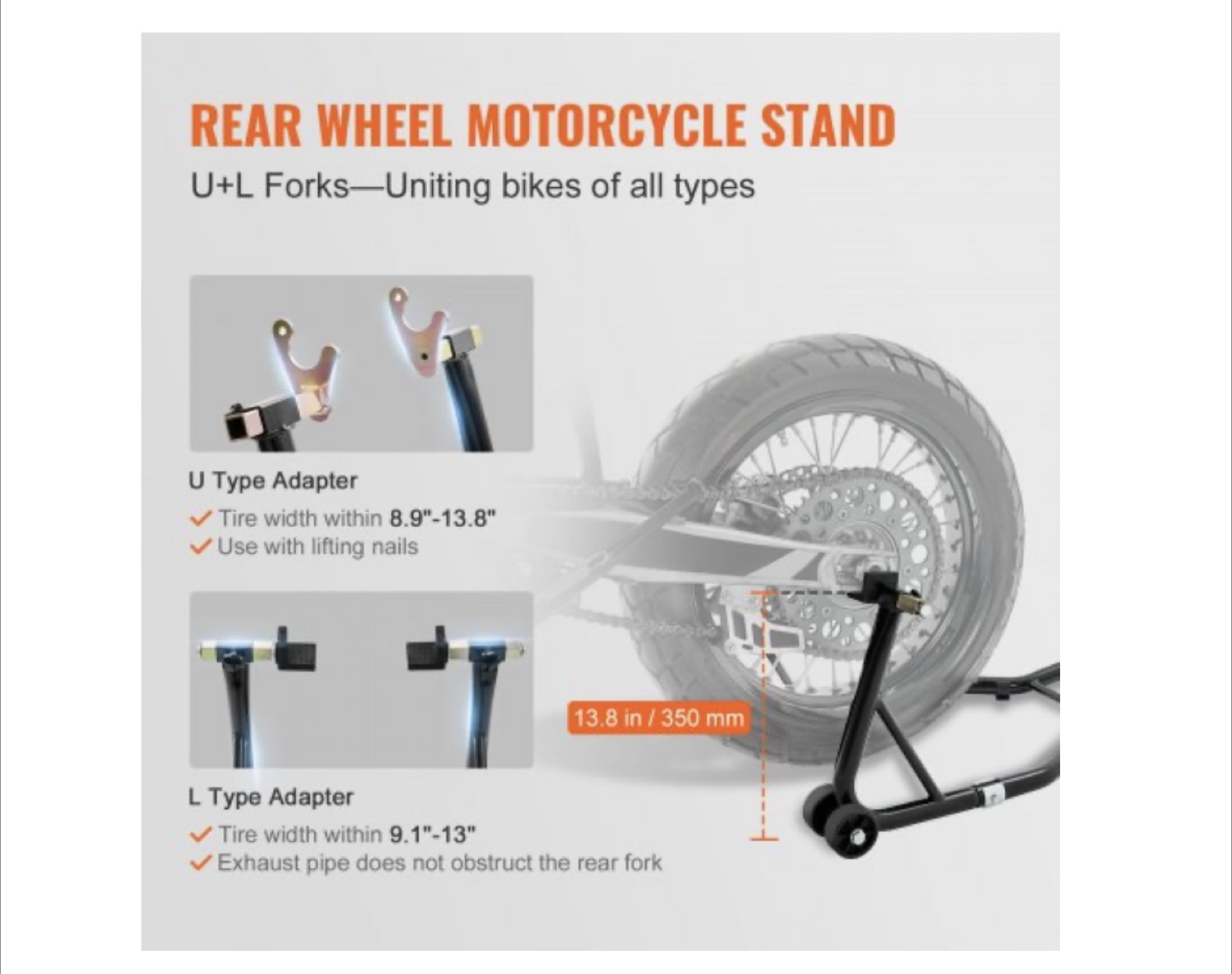 Vevor Motorcycle Stand - Model TD-003-05FR - photo 5