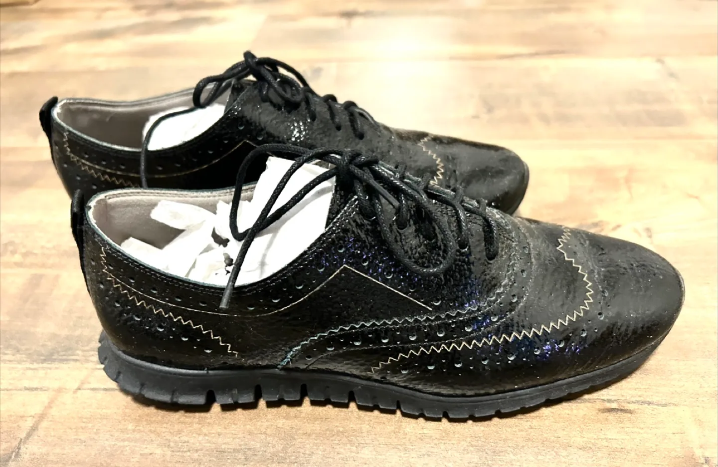 Cole Haan GrandOS Black Leather Wingtip Shoes thumbnail