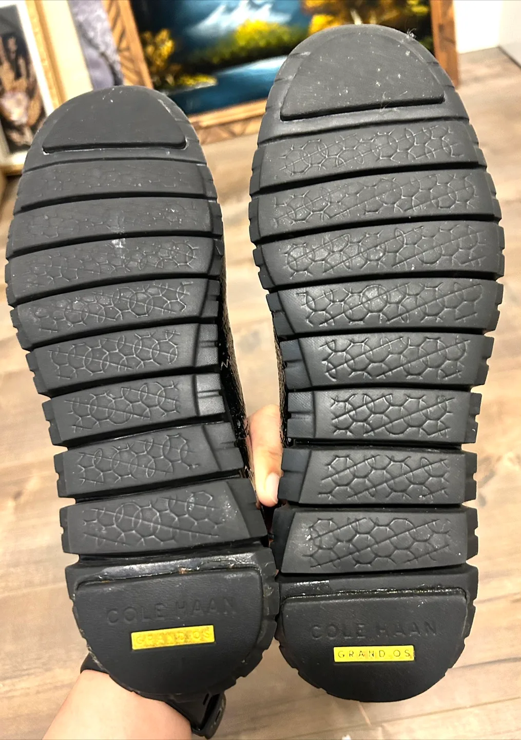 Cole Haan GrandOS Black Leather Wingtip Shoes image indicator(2)