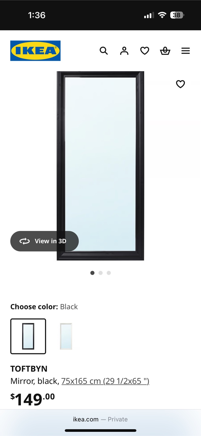 Black Full Body Mirror - photo 2