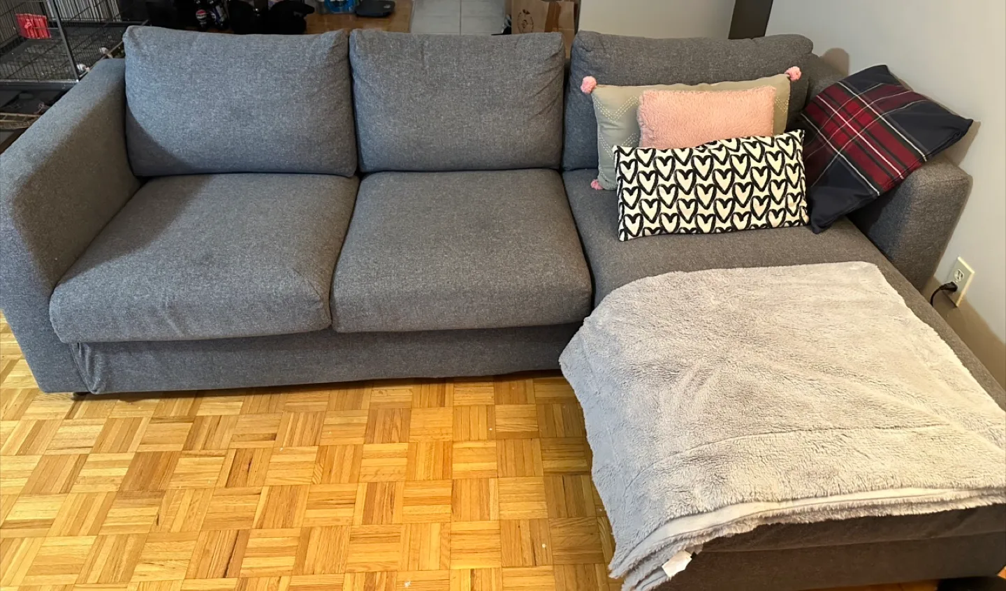 IKEA Finnala Sectional Sofa + New Extra Cover + Coffee Table thumbnail