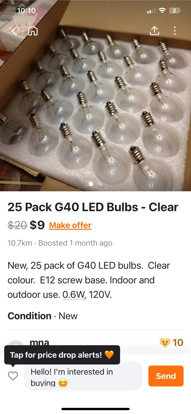 New 25 Pack G40 LED Bulbs - Clear thumbnail