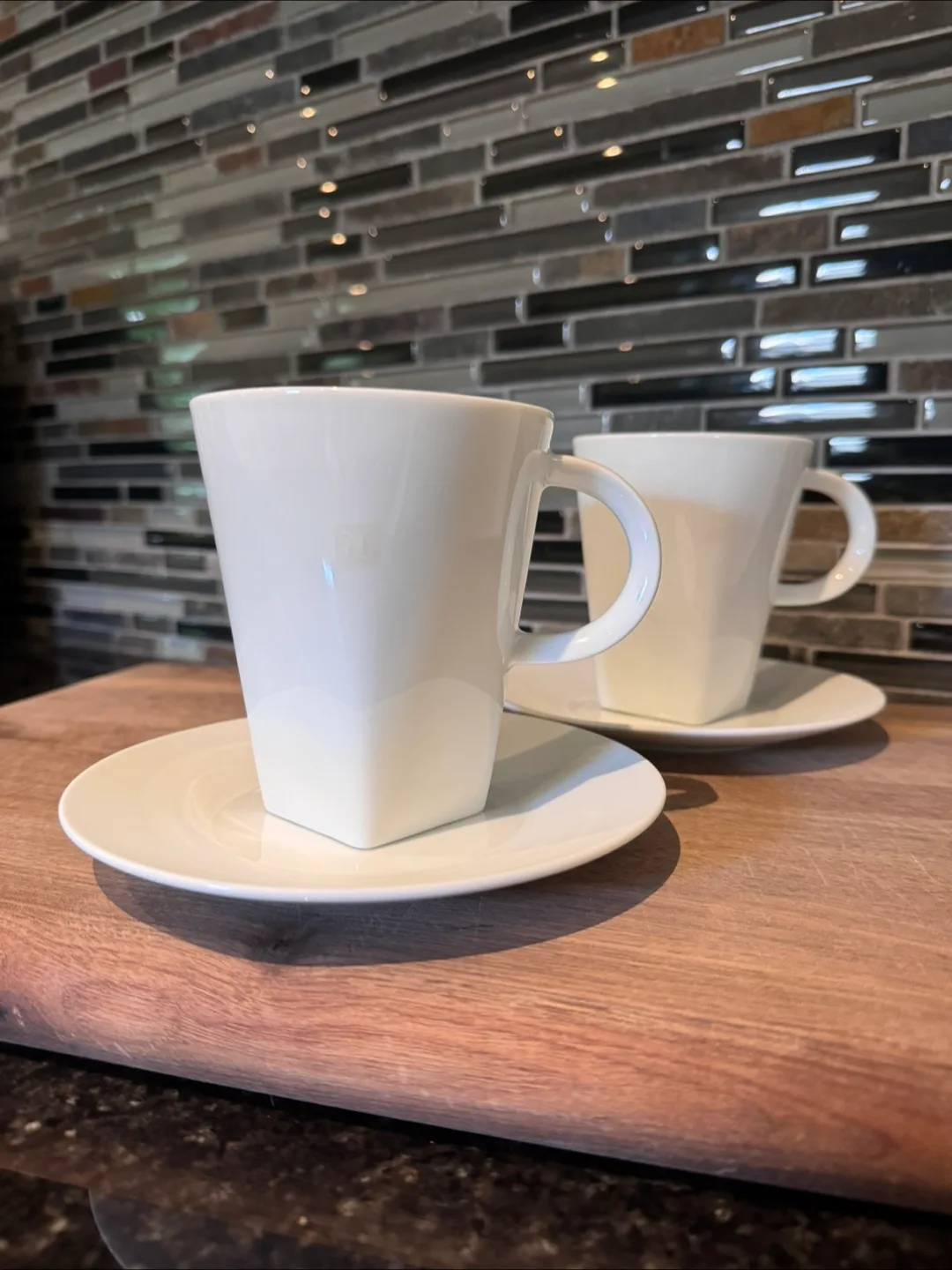 Nespresso White Coffee Cups & Saucers - Set of 2 thumbnail