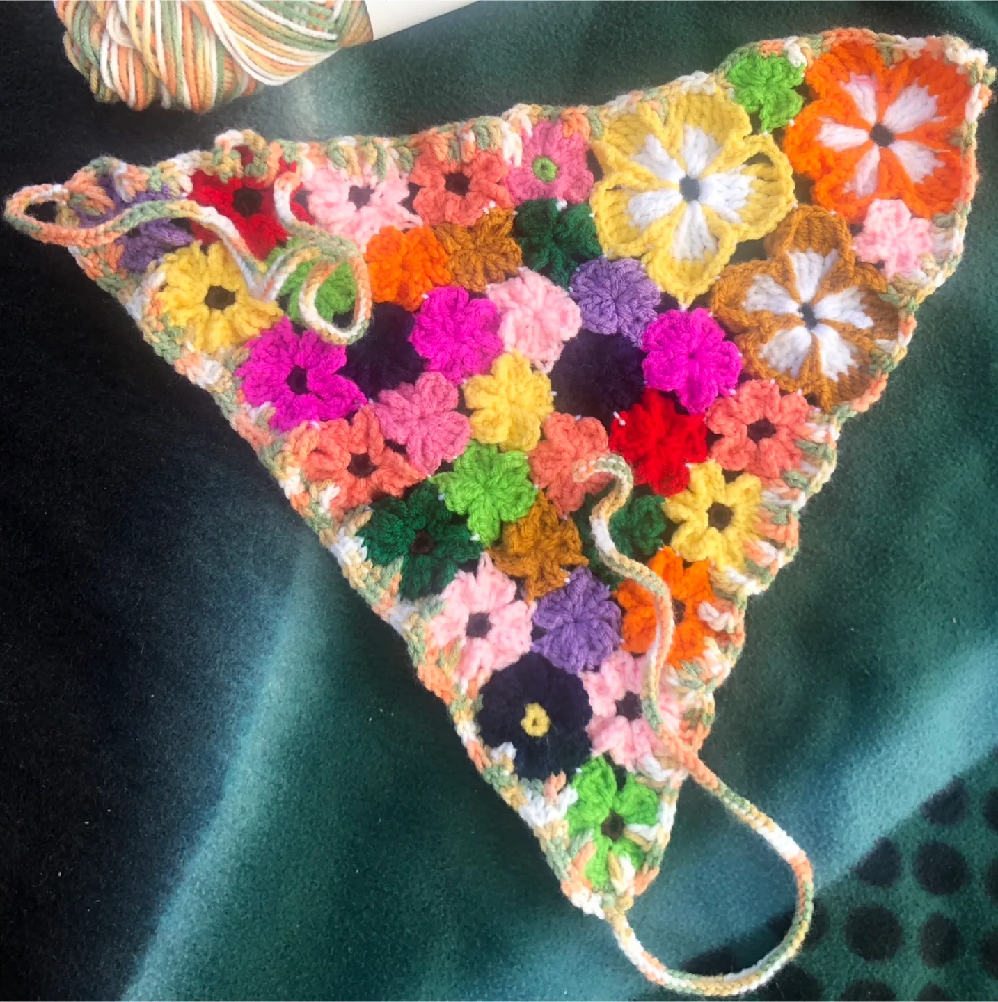 Handmade Crochet Flower Bandana thumbnail